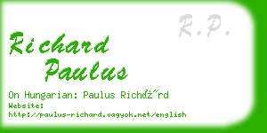 richard paulus business card